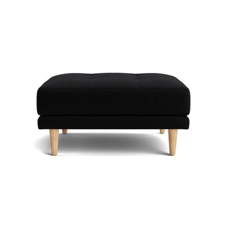 Cali Pouf Hocker Riviera Schwarz, funktionalistischer eleganter Stil für Sofaserie, zwei Schichten Design, 40cm Höhe, moderner Look