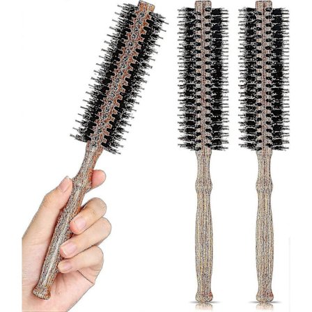 3 styck små stylingborstar för kort hår, liten rund borste för lugg, 8