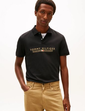 Tommy Hilfiger Icon Lux Interlock Reg Polo - Black - XXL