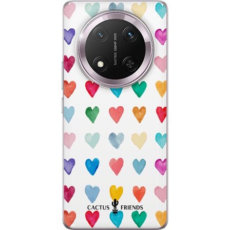 Kompatibel Mobilcover til Honor Honor Magic7 Lite Cactus and Friends - Watercolor Love Grid