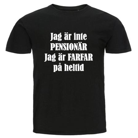T-shirt - Jag Är Inte Pensionär, Farfar Black Xl
