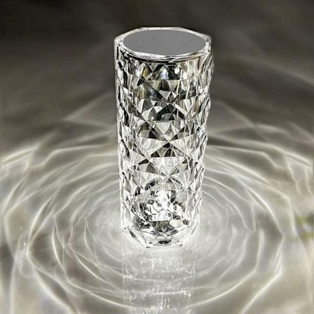 LED-bordslampa Kristallrosljusprojektor 3 Touch Justerbar Romantisk Diamant Atmosfärsljus USB Touch Nattljus
