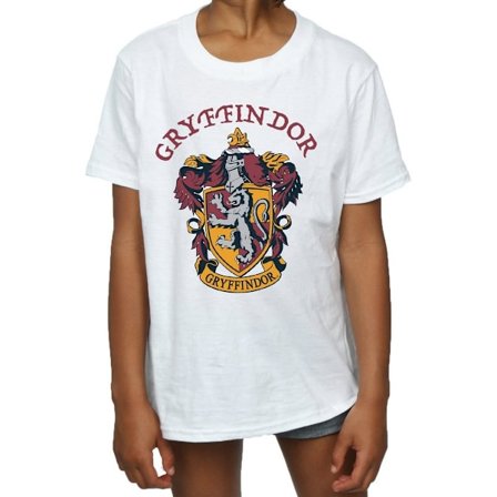 Harry Potter T-shirt i bomull för flickor, Gryffindor, 7-8 år, vit