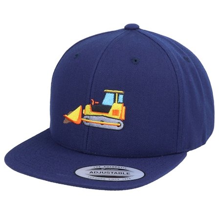 Kiddo Cap - Blu snapback Cappellino - Kids Bulldozer Truck Navy Snapback @ Hatstore