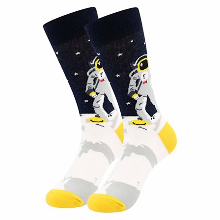 Herre kule fargerike fancy nyhet morsomme casual kammet bomull crew sokker sett mønstret kontor sokker, mid calf kule crazy sokker unike iøynefallende