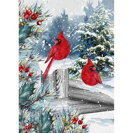 Vinter Kardinaler Jule Diamant Kunst Maleri Sæt kompatible Voksne - Fuld Drill Diamant Kunst Malerier kompatible Begyndere, Rund 5D Mal med D