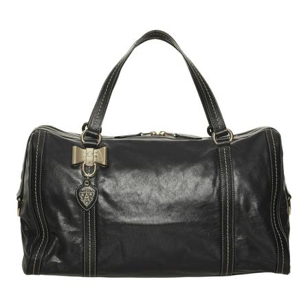 Gucci Vintage, Pre-owned Duchessa Leather Boston Bag Zwart, Dames, Maat:ONE Size