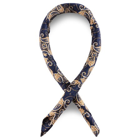 Foulard da collo in seta con motivo paisley blu e oro per uomini - Fazzoletto da collo (foulard)