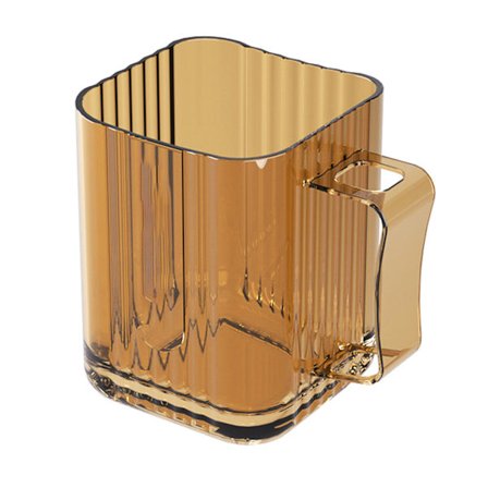 2 i 1 Tandborstmugg Transparent Randig Typ Modernt Utseende Multifunktionell Munsköljsmugg för Badrum