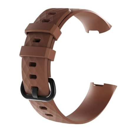 (L)Ersättningsband för watch i silikon för Fitbit Charge 3 Fitness Activity 3-Café