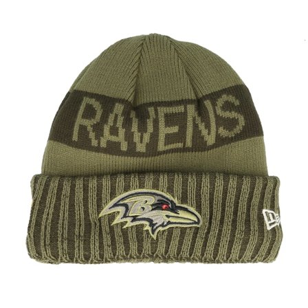 New Era - Verde cuff Beanie - Baltimore Ravens NFL Salute To Service Green Knit Cuff @ Hatstore