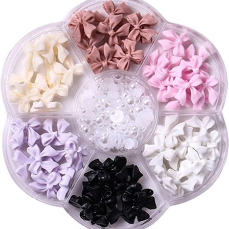 Farverige sløjfe-knude negleperler rhinestones krystal, 3D akryl negle design DIY dekoration juvel sten neglekunst rhinestones 1 æske