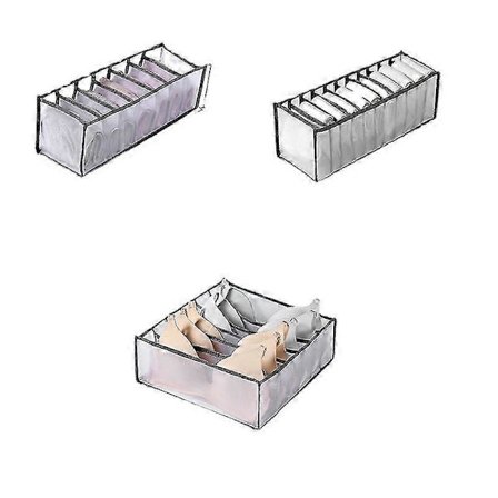 2023 - Tredelt Opbevaringsboks til Undertøj, Husholdnings Mesh Undertøjsopbevaringsboks, Garderobe Opbevaringsrum ShiKai UVF