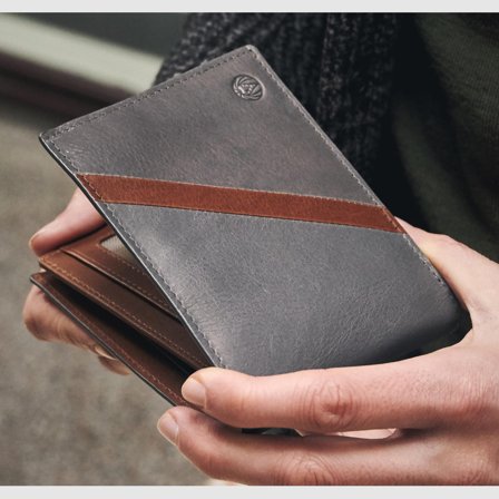Portefeuille en cuir gris et brun tan anti-RFID Lind pour hommes - Portefeuilles anti-RFID