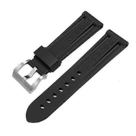 Musta kellon ranneke silikonikumista, korvaava ranneke Panerai-kelloihin, hihnatyökalu, terässolki - 22MM/24MM (FMY) 24mm