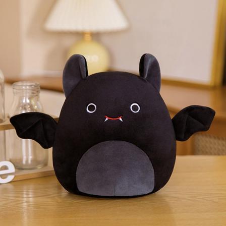 Mub- Squishmallows Halloween græskar pude Rolig flagermus græskar plys lille djæveldukke black 30cm