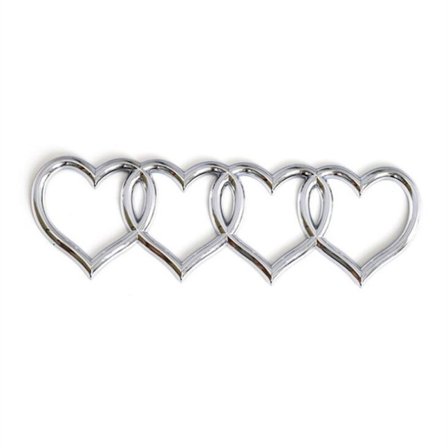 Love Heart -logo takarungon hännän etikettimerkki SILVER