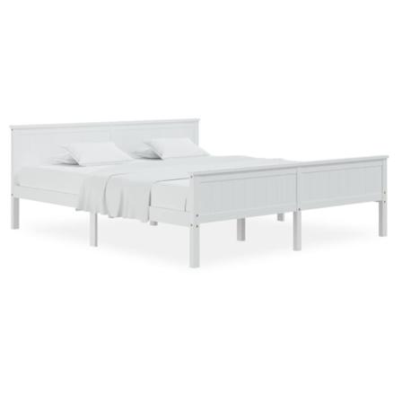 Vidaxl Sängram Vit Massiv Furu 180x200 Cm Vit