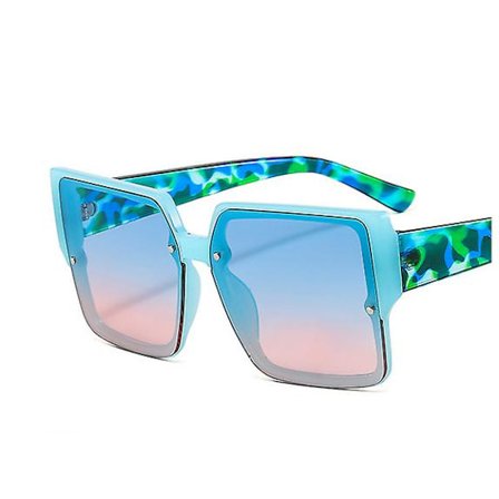 2022 Nye solbriller for kvinner med mønsterfarget boks, stilige briller i hiphop-stil