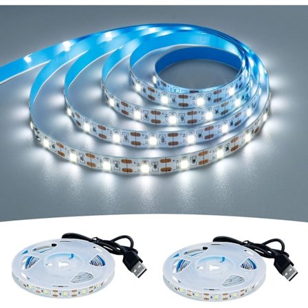 5V USB LED Strip Ljus Kallvit 6000K USB-driven 4M (2st) Flexibel SMD2835 Hög Ljusstyrka Ej Vattentät IP20 LED Tejp Ljus