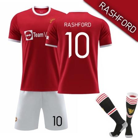 21-22 Manchester United Home Kids Football Kit No.10 Rashford 10-11 Years