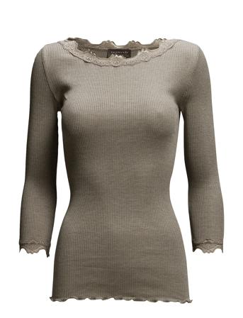 Silk T-Shirt Boat Neck Regular W/Vi Langærmet T-shirt Grøn Rosemunde