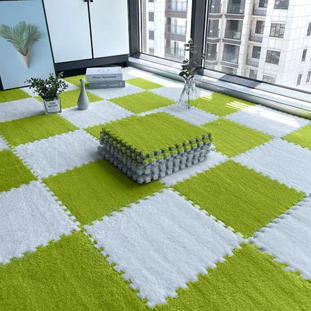 Plyschmatta skarvningsblock sovrum sängkant halkfri golvmatta flytande fönster bekväm bomull varm dyna