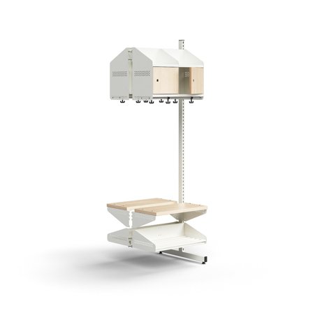 Garderobenschrank ENTRY, Anbaumodul, bodenstehend, 1800 x 600 x 600 mm, weiß/Birke