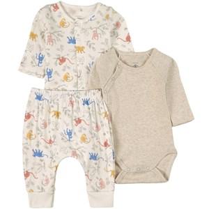 Kids - Petit Bateau 3-piece White Monkey Pyjama Set 12 Months - Clothing sets - 12 months - White - Mädchen