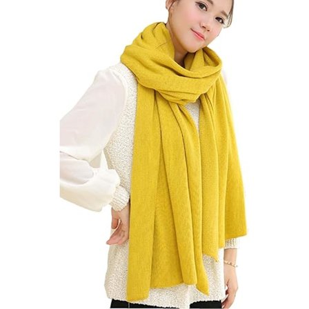 Dame Varmt Vinter Skjerf Sett Filt Hodesjal Ensfarget CLT01 -F10