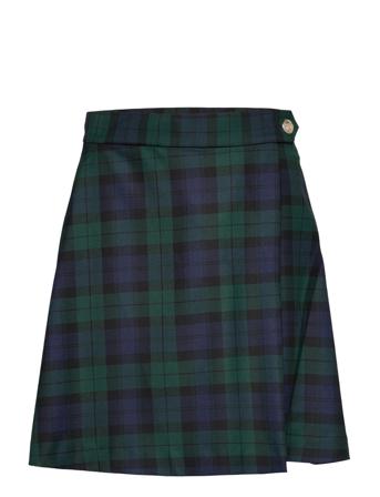 Y/D Vis Blend Tartan Short Skirt Kort Kjol Svart Tommy Hilfiger
