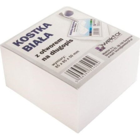 Pennhållare Wektor Cube Vector Klistrad vit 85 x 85 mm, hål för penna 5 cm