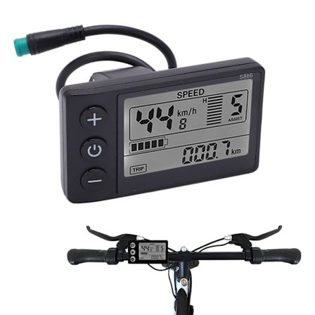 Elektrisk cykel S866 LCD-displaymätare 24V 36V 48V Kontrollpanel med vattentät kontakt