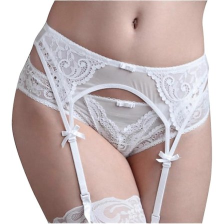 2023 Nya Sexiga Damers Spetsbroderi Genomskinliga Trosor med Höfthållare