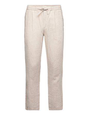 Fig Loose Linen Pant - Gots/Vegan Rennot Housut Arkihousut Beige Knowledge Cotton Apparel