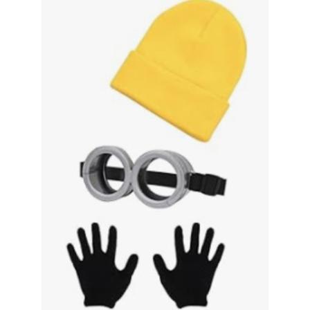 Halloween Kostymer Hatt Minion Glasögon Handskar Maskeradkostymer Despicable Me Rollspel Tillbehör (utan hår) no hair