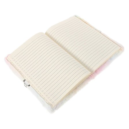 Flickor Fluffig Anteckningsbok med Låsbart Dagbok för Daglig Användning Plysch Omslag[HK]