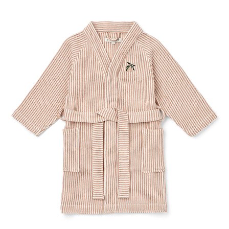 LIEWOOD Bertha Bathrobe Y/D stripe Tuscany rose / Creme de la creme 1-2 År, Tøj & Bolig, Badekåber, Badekåber Til Børn