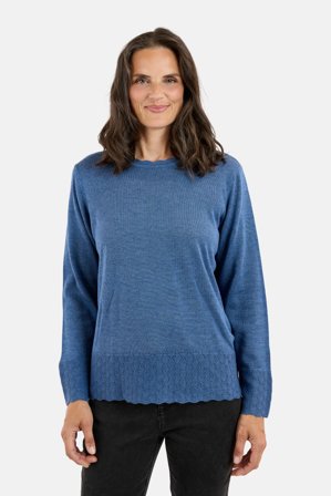 SIGNATURE - Langærmet Strik - Blå Melange