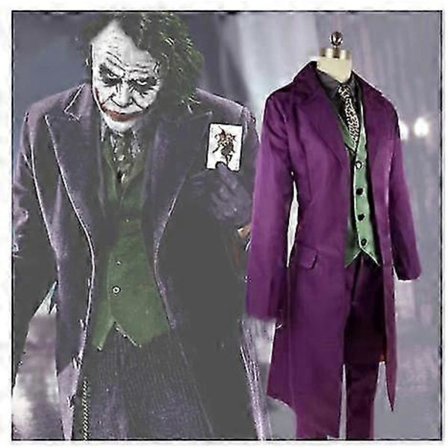 Høykvalitets Heath Ledger Dress Herre The Joker Kostyme Lilla Jakkesett