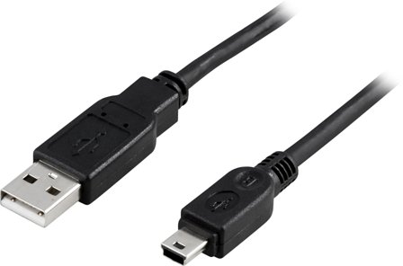 Deltaco USB-26S - USB-kabel - USB til mini-USB type B - 2 m