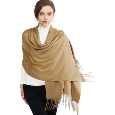 Dame Tørklæder Pashminasjaler og omslag til bryllup Tørklæder til kvinder Vinter Camel