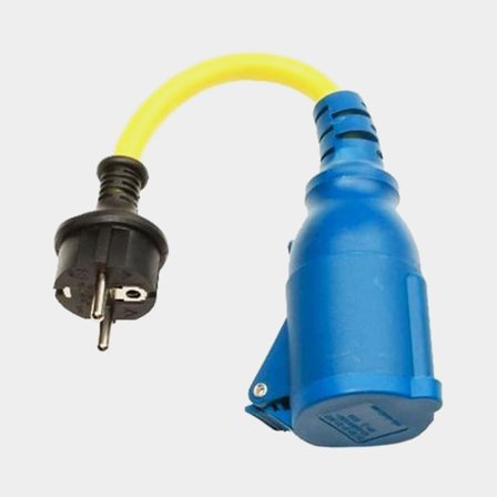 Shore power adapter Victron, 250 V, 16 A, from Schuko (male) to Schuko (female), with splashproof cover