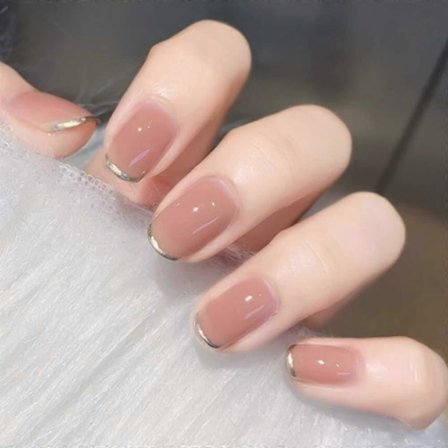 Fransk Press On Naglar - Akryl Lösnaglar Full Cover Lösnaglar Söta Korta Nagelspetsar 24 st För Kvinnor Och Flickor