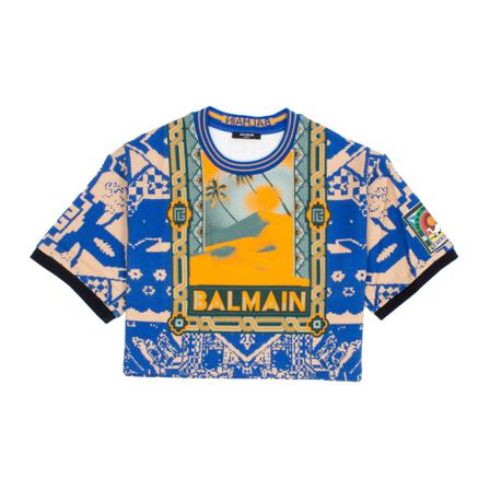 Balmain T-Shirts Blå, Dame