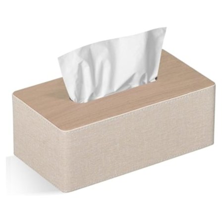 Tørkepapirboks Deksel Rektangulær Pu Skinn Ansiktsvev Dispenser Boksholder For Kommode Baderomsinnredning Beijiyi (beige)