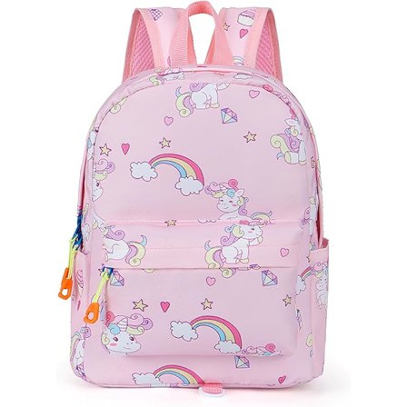 Enhjørningerygsæk kompatibel med piger, letvægts sød enhjørningerygsæk kompatibel med grundskole med brystrem skoletaske kompatibel med børnehave Sc