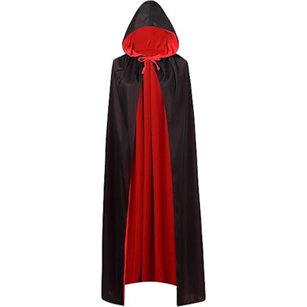 Vendbar Kappe Kvinder, Stand Collar Kappe Børn, Sort og Rød Kappe med Hætte, Lilla Kappe, Halloween Julekostume