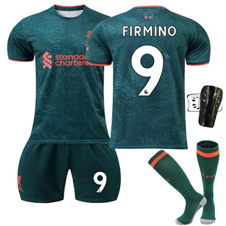 2023 Liverpool borte grønn fotballdraktsett med sokker og knebeskyttere - nr. 9 FIRMINO#16
