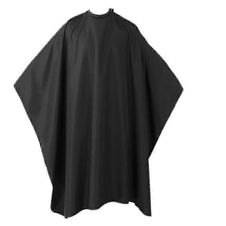 Hårklippekappe med trykknaplukning - Professionel salonkappe i sort